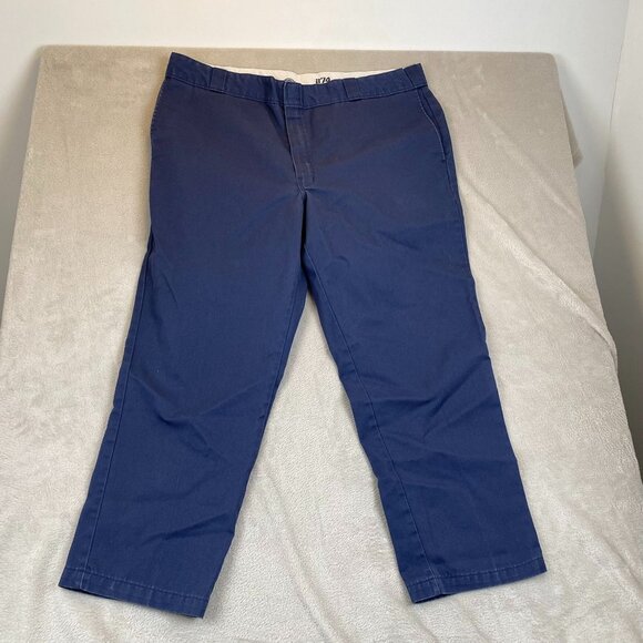 Dickies Mens Work Pants 44x30 Navy Blue Original Fit Flat-Front - Picture 12 of 13